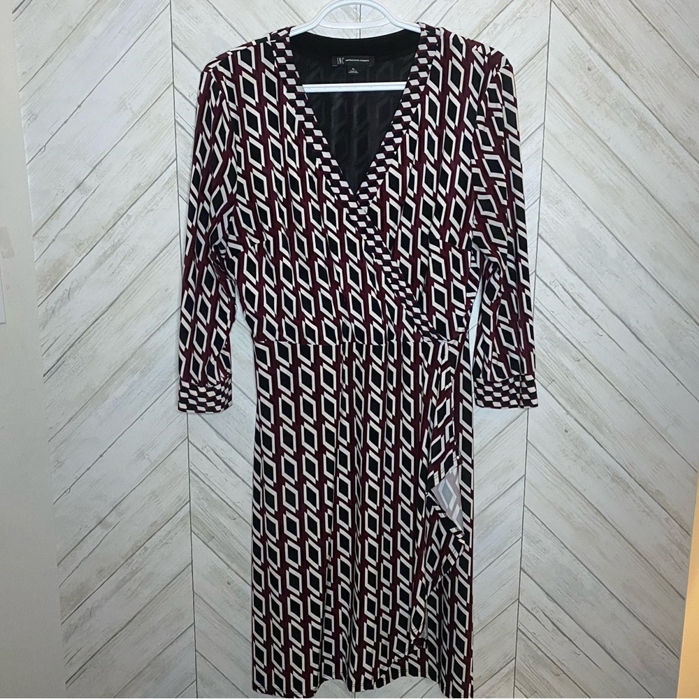 INC International Concepts Geometric Long Sleeve Dress